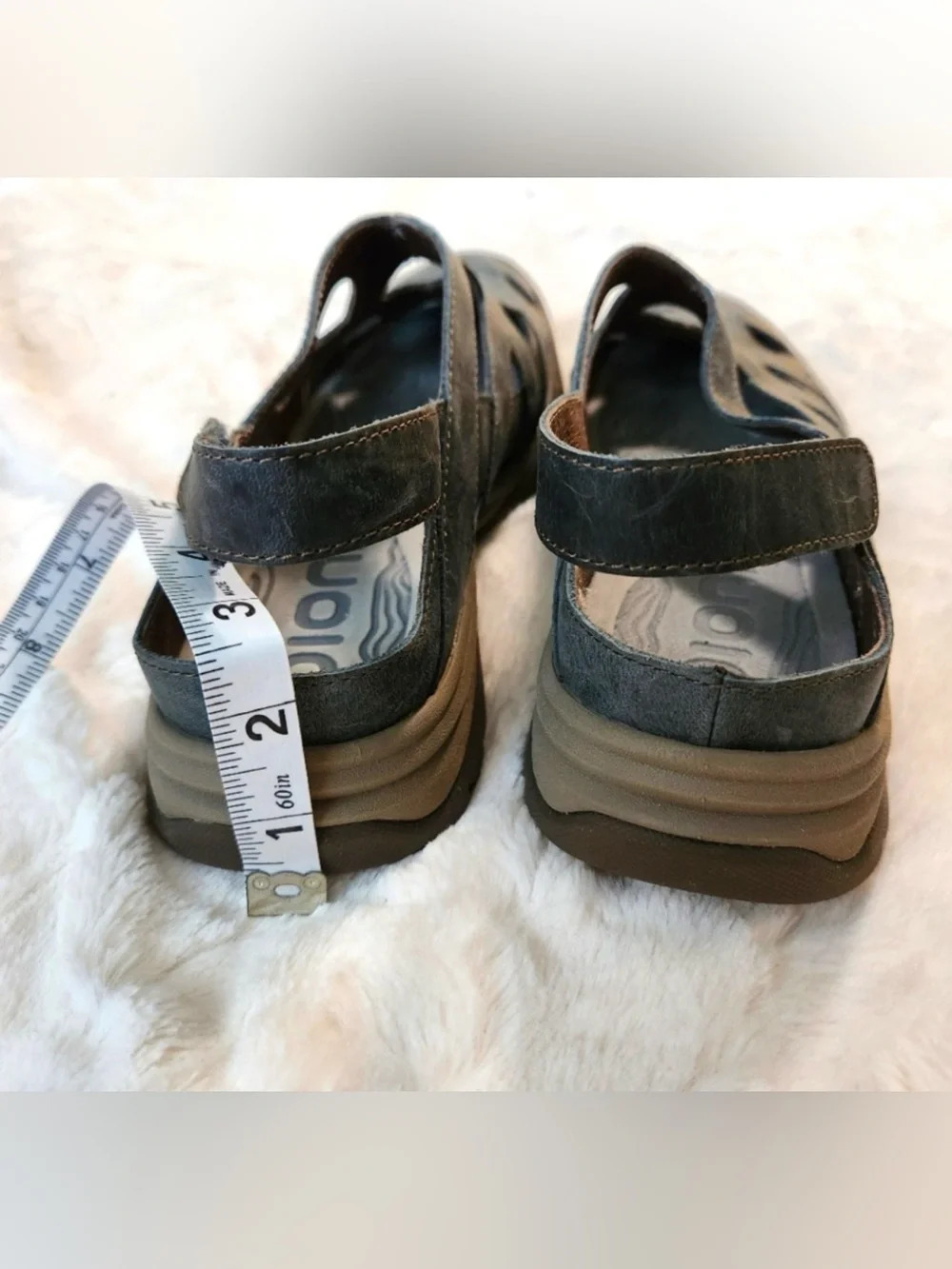 Bionica Maclean Dark Gray/Blue Leather Outdoor Walking Comfort Sandals